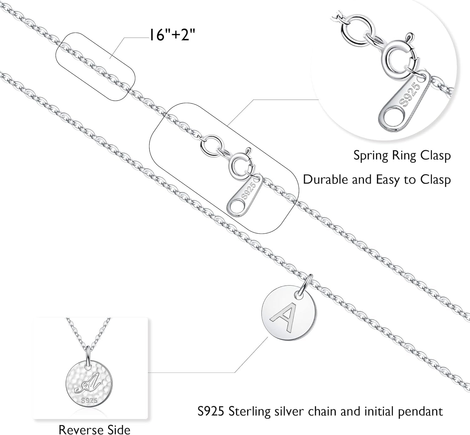 Graduation Gifts for Women Her - 14K Gold Plated/14K Rose Gold Plated/S925 Sterling Silver Disc Initial Necklaces for Girls Jewelry Birthday Gift Graduation Gifts for Kids Girl Teens Women