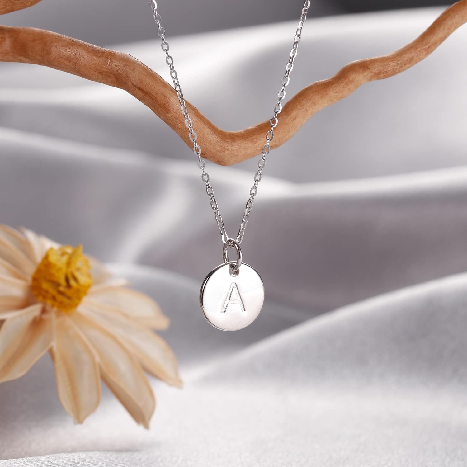 Graduation Gifts for Women Her - 14K Gold Plated/14K Rose Gold Plated/S925 Sterling Silver Disc Initial Necklaces for Girls Jewelry Birthday Gift Graduation Gifts for Kids Girl Teens Women