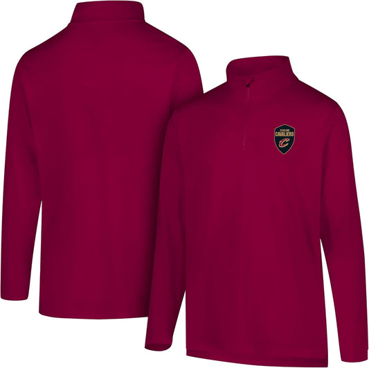NBA Mens NBA Official Quarter Zip Long Sleeve Pullover T-Shirt