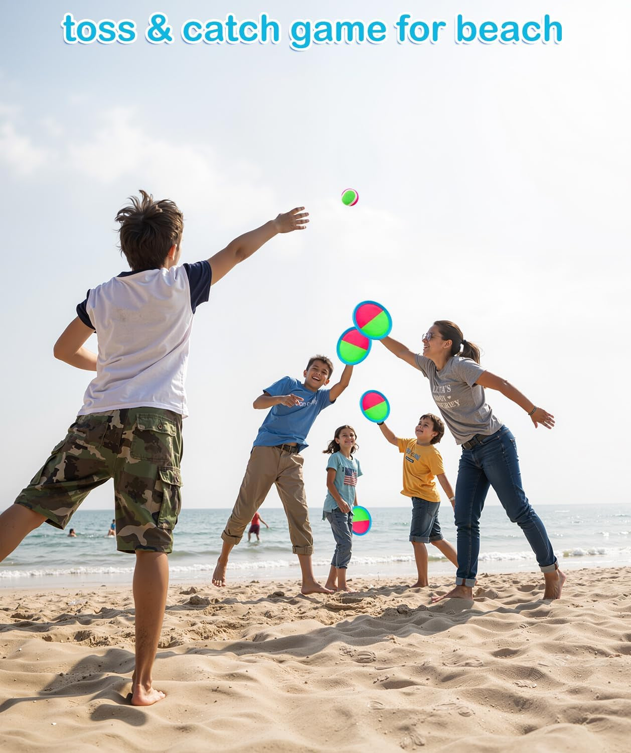 Toddler Toys Toss and Catch Ball Set, Toys for 3 4 5 6 7 8 Year Old Boys Girls Birthday Gift, Yard Outdoor Games for Kids Ages 4-8 8-12 Beach Pool