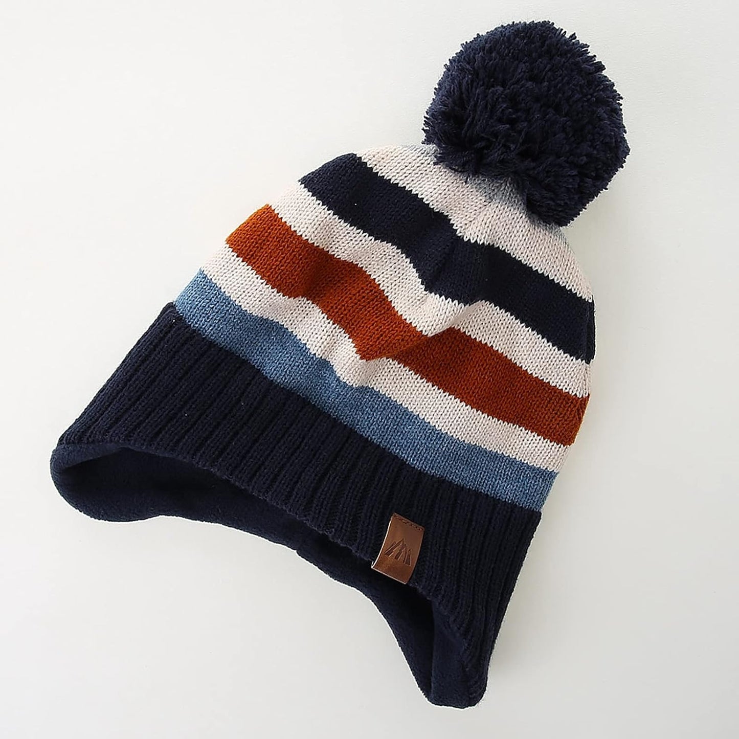 Boys Winter Hat Earflap Knitted Beanie for Kids Warm Fleece Lined Thicken Hat for Baby