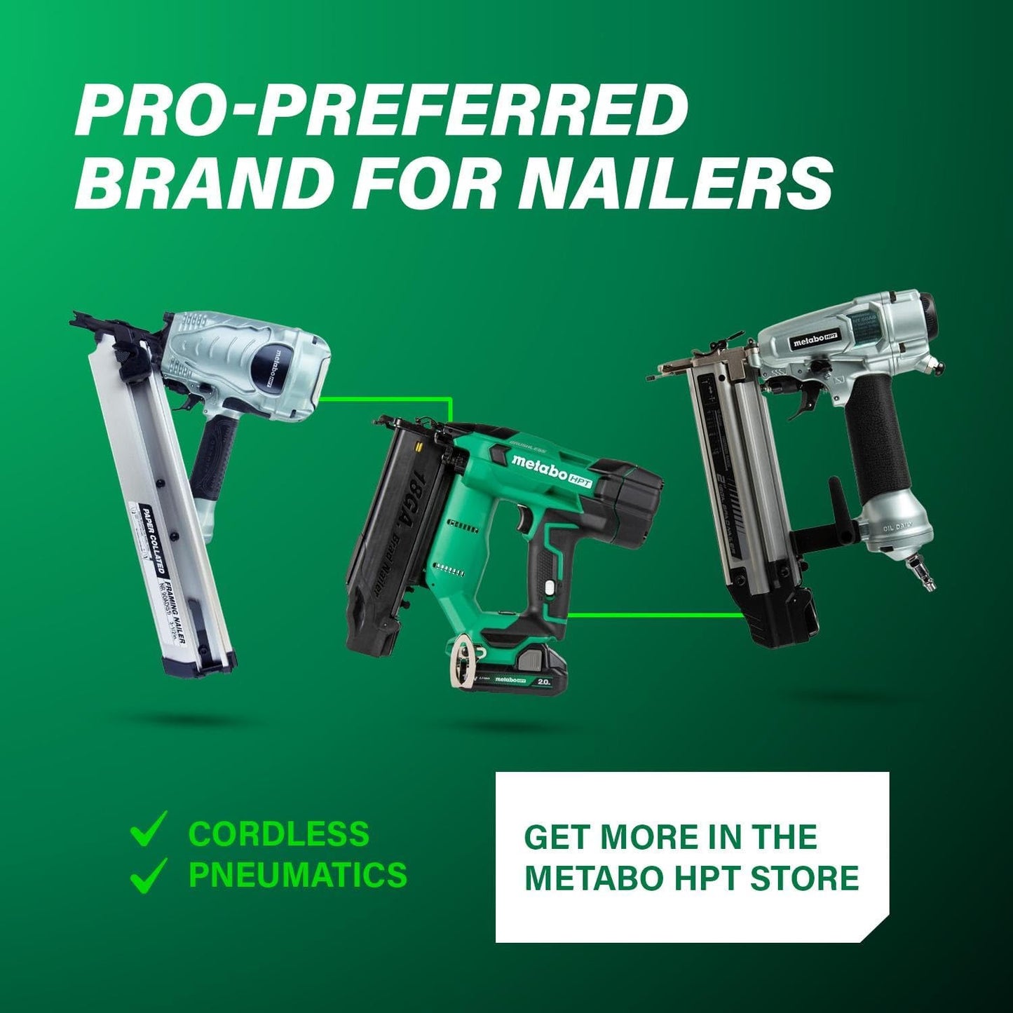 Metabo HPT Framing Nailer, Pro-Preferred Power Nailer for Flooring, Roof Decking, and More, Lightweight 7.5 Lbs Framing Tool for 21° 2" to 3-1/2" Plastic Collated Nails, NR90AES1